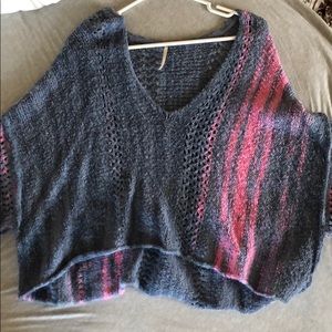 Free People Cotton Candy Poncho Sweater